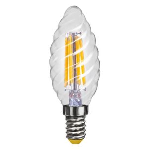 Лампа светодиодная филаментная Voltega E14 4W 2800К свеча витая прозрачная VG10-CC1E14warm4W-F 7002
