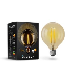 Лампа светодиодная Voltega E27 6W 2800K золотая VG10-G95GE27warm6W 7084